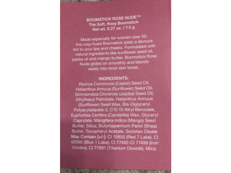 Boom By Cindy Joseph Blush/Lip Stick, Rose Nude, 0.27 oz/7.5 g