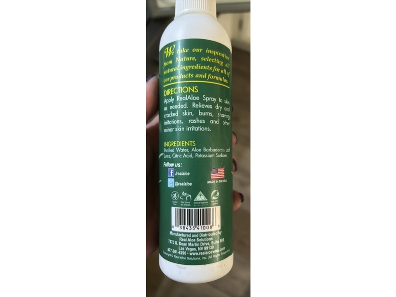 Real Aloe Aloe Vera Spray, 8 fl oz/227 mL