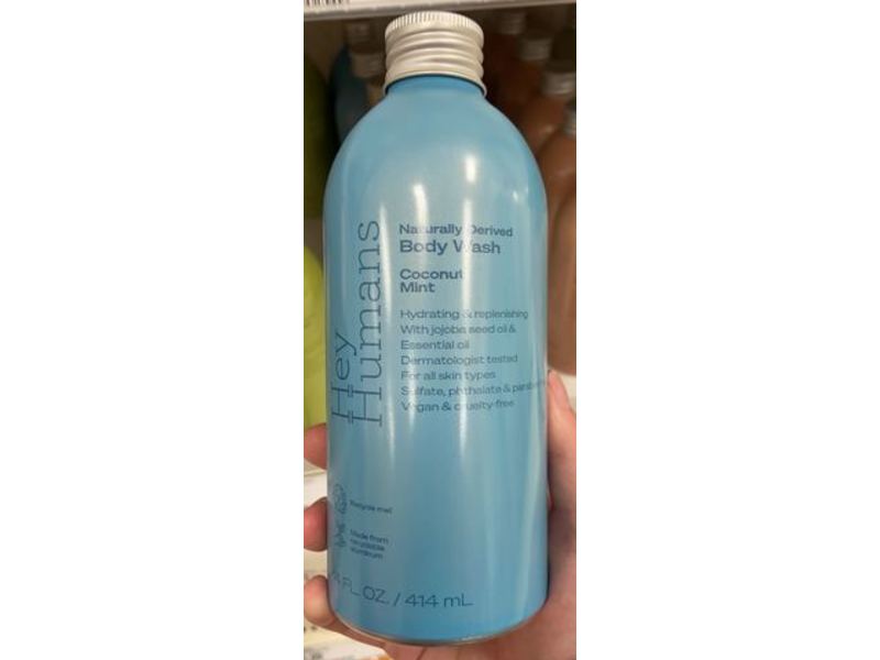Hey Humans Naturally Derived Body Wash, Coconut Mint, 14 fl oz/414 mL