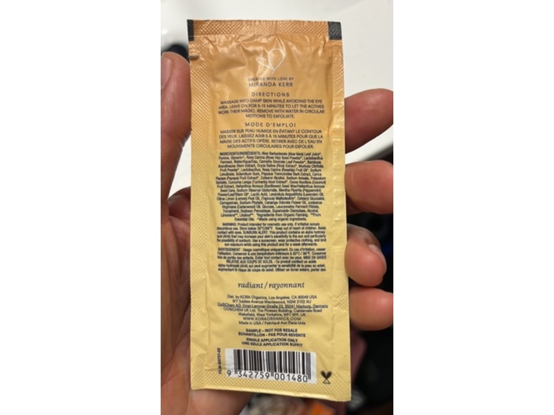 Kora Organics 2 In 1 Turmeric Brightening & Exfoliating Mask, 0.17 fl oz/5 mL