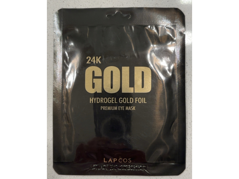 Lapcos Hydrogel Gold Foil Premium Eye Mask, 24k Gold, 0.09 oz/2.8 g