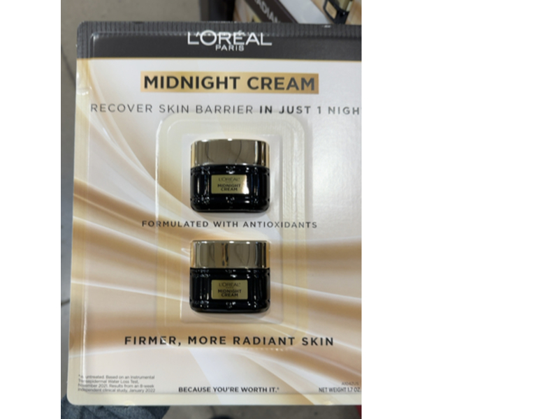 L'Oreal Paris Midnight Cream, Antioxidants, 1.7 oz/48 g, 2 Count