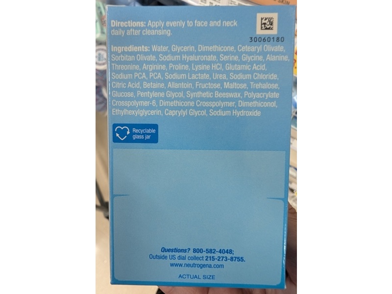 Neutrogena Hydro Boost Hyaluronic Acid Gel Cream, Fragrance Free, 1.7 fl oz/50 mL