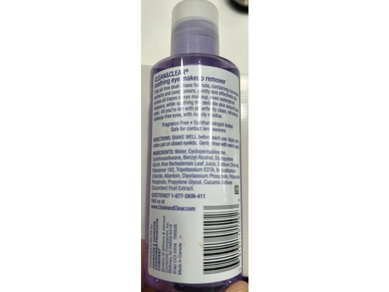 Clean & Clear Soothing Eye Makeup Remover, 5.5 fl oz/162 mL