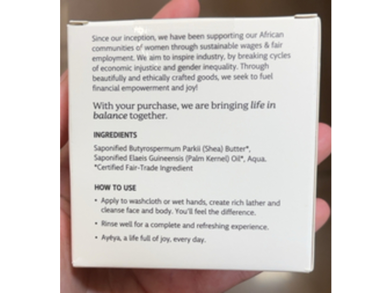 Ayeya Traditional African Black Soap, Gratitude, 4 oz/113 g