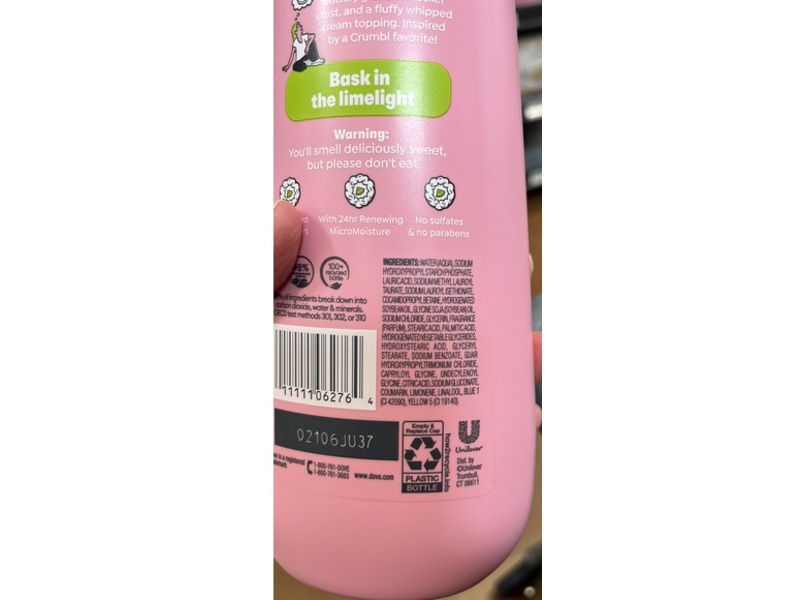 Dove x Crumbl Nourishing Body Wash, Key Lime Pie, 20 fl oz