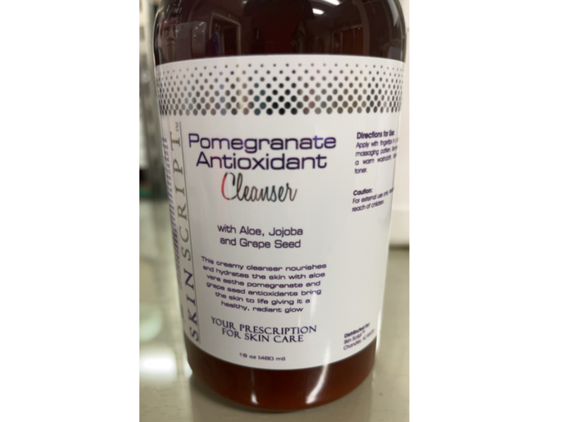 Skin Script Pomegranate Antioxidant Cleanser, Aloe + Jojoba & Grape Seed, 16 oz/480 mL