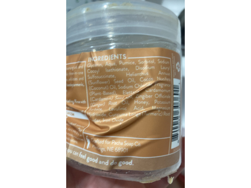 Pacha Soap Co Whipped Soap + Scrub, Golden Chai, 8oz/227 g