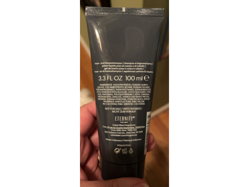Calvin Klein Men's Eternity Hair & Body Wash, 3.3 fl oz/100 mL
