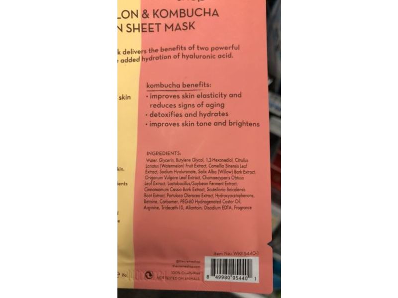 Creme Fusion Sheet Mask, Watermelon & Kombucha, 5 Count