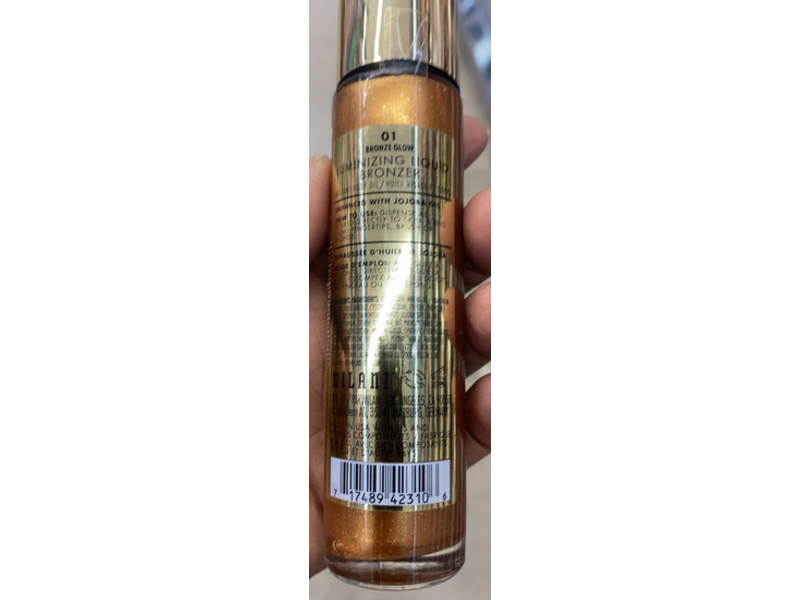 Milani Glow Luminizing Liquid Bronzer, Bronze Glow, 1.7 fl oz/50 mL