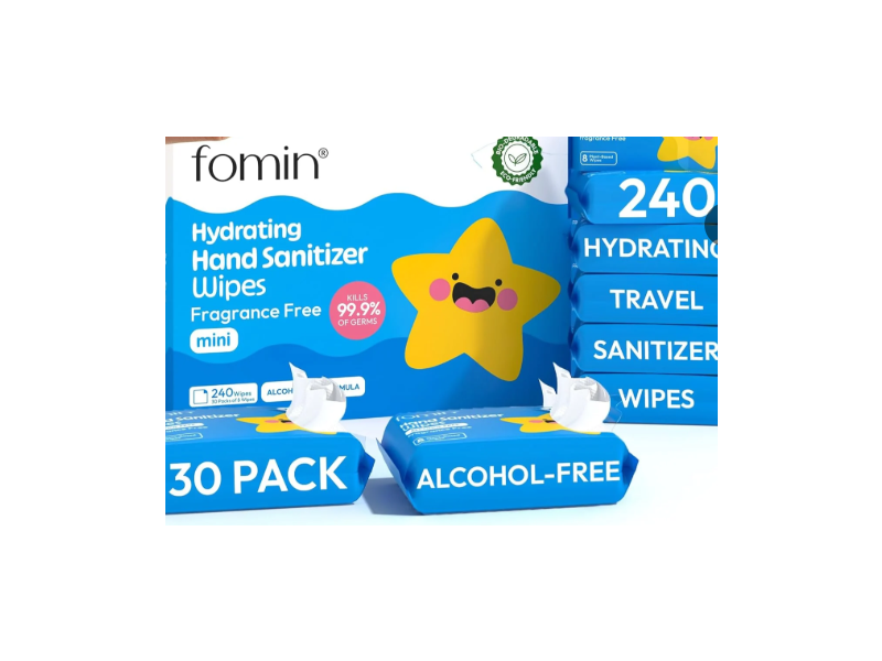 Fomin Hand Sanitizer Wipes, Fragrance Free, 240 Count