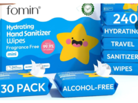 Fomin Hand Sanitizer Wipes, Fragrance Free, 240 Count - thumbnail 1