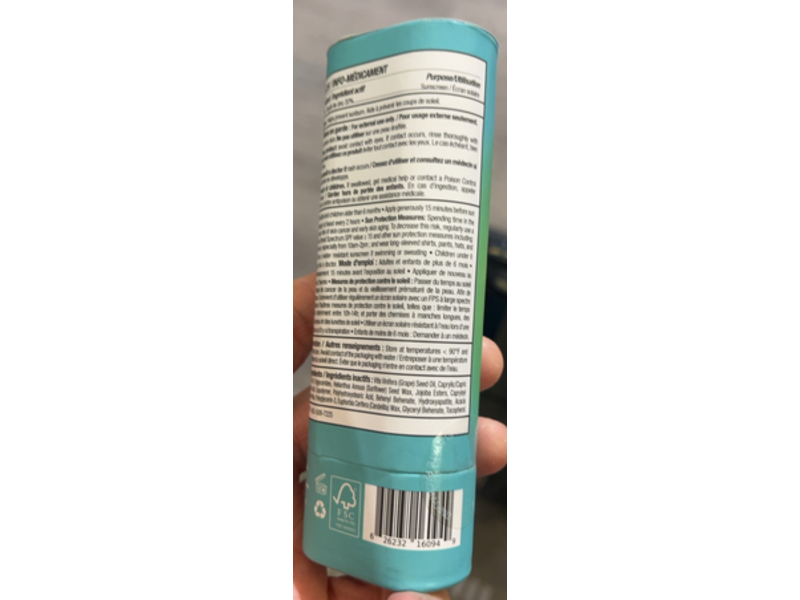 Attitude Mineral Face Sunscreen Stick, SPF 30, 0.7 oz/20 g