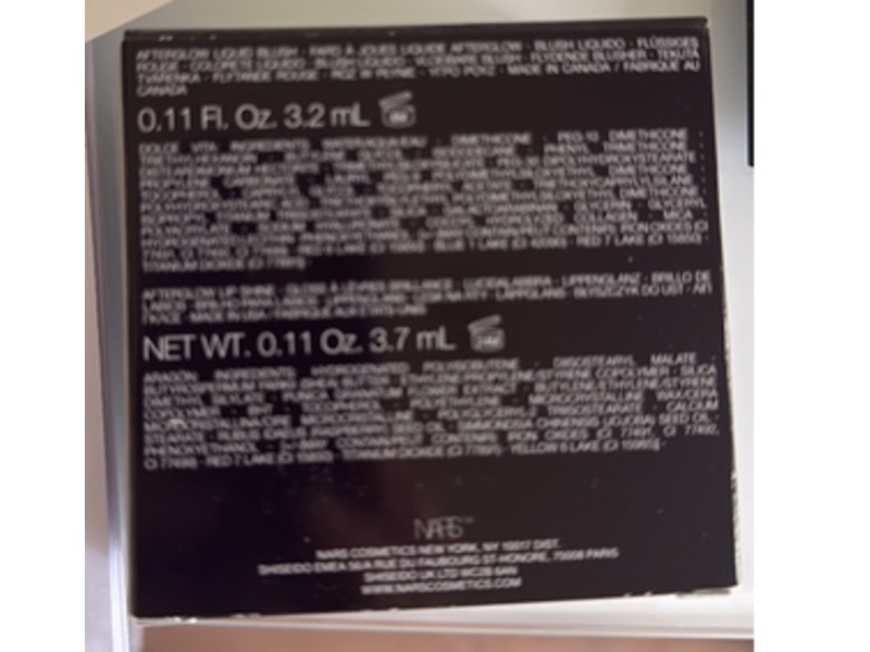 Nars Mini Afterglow Liquid Blush & Lip Shine Duo, Dolce Vita + Aragon, 0.11 fl oz/3.7 mL