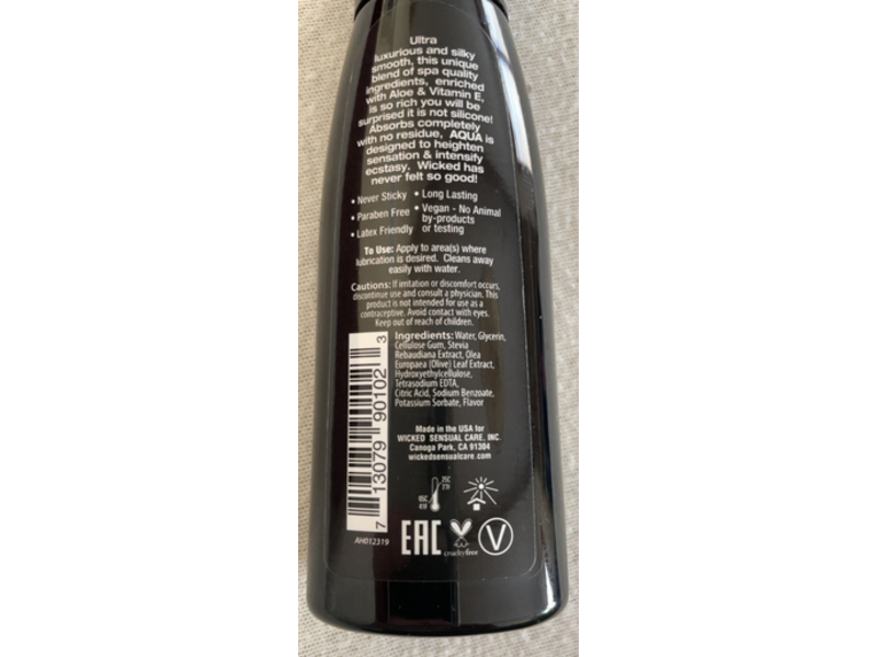 Wicked Aqua Water Based Lubricant, 2 fl oz/60 mL