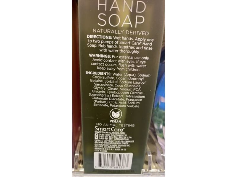 Smart care Hand Soap, Lemongrass, 11.83 fl oz/350 mL