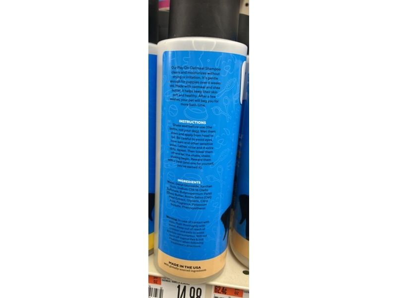 Play On Oatmeal Shampoo, Vanilla Almond, 16 fl oz/473 mL