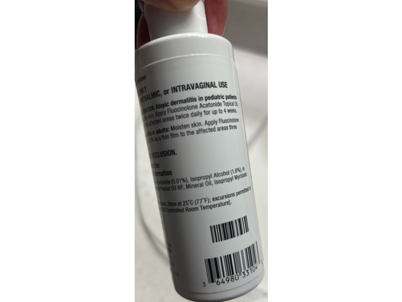 Fluocinolone Acetonide Topical Oil 0.01%, 4 fl oz/118.28 mL, Rising Pharmaceuticals (Rx)