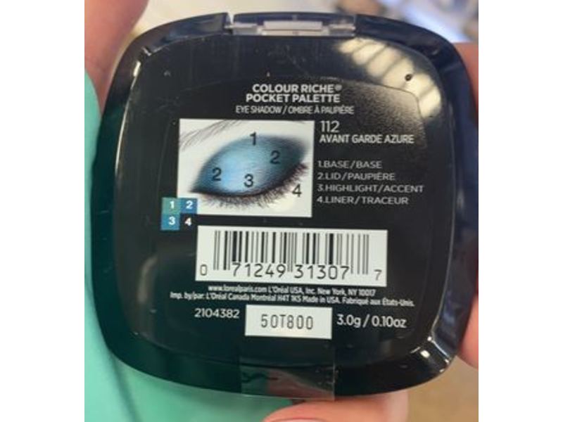 Loreal Paris Colour Riche Eye Pocket Palette Eye Shadow, 112 Avant Garde Azure, 0.1 oz/3 g
