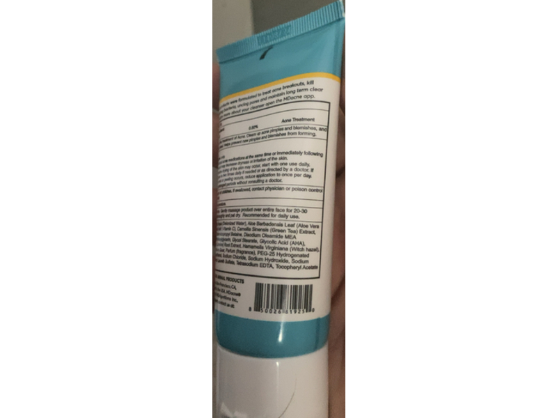 Md acne Hydrating Day + Night Facial Cleanser, Micronized Salicylic Acid 0.5%, 2 oz/1.59 mL