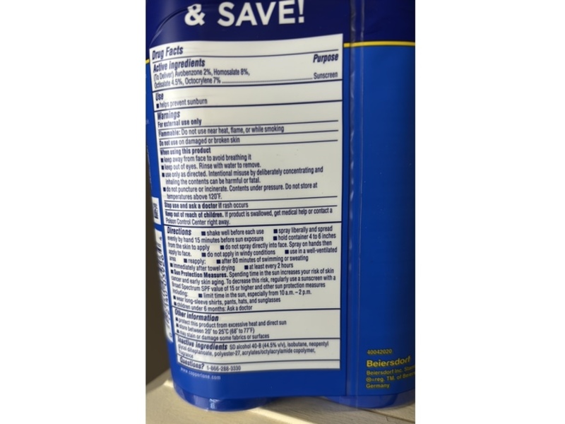 Coppertone Sport Sunscreen Spray, SPF 30, 5.5 oz/156 g, Pack Of 2