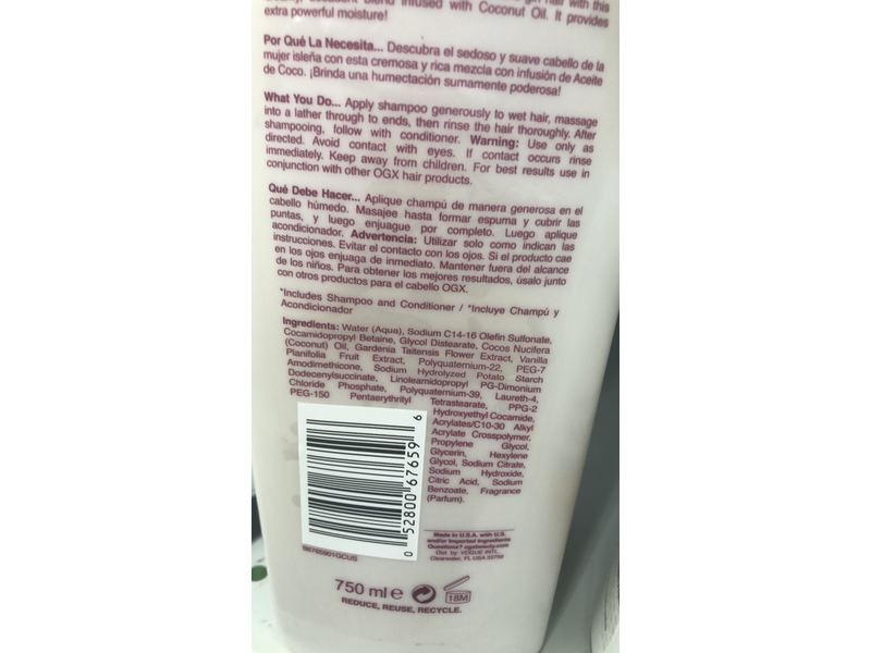 Ogx Damage Remedy + Coconut Miracle Oil Shampoo, Extra Strength, 25.4 fl oz/750 ml
