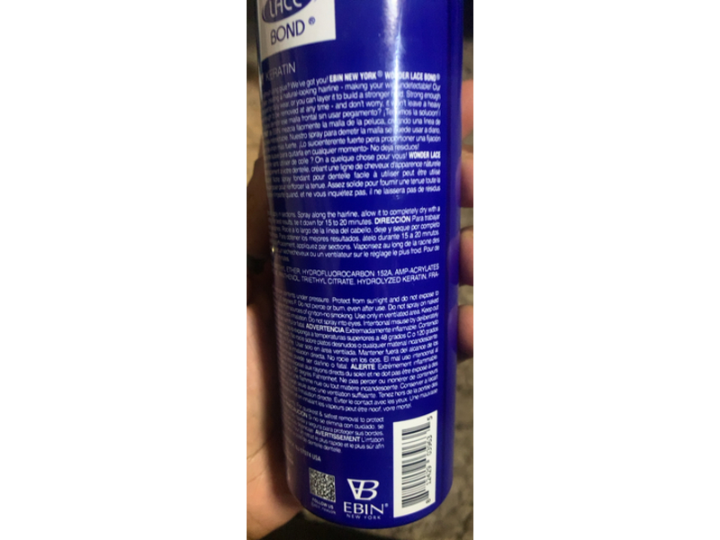 Ebin Wonder Bond Lace Melt Aerosol Spray, Keratin, 6.08 oz/180 mL