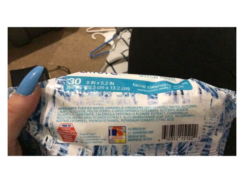 Allure Pore Clarifying Facial Cleansing Wipes, Witch Hazel, 30 Wipes