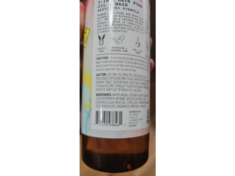 Five Deep Breaths 3-In-1 Bath Foam, Oil & Wash, Vanilla & Rose, 16 oz/453.6 g