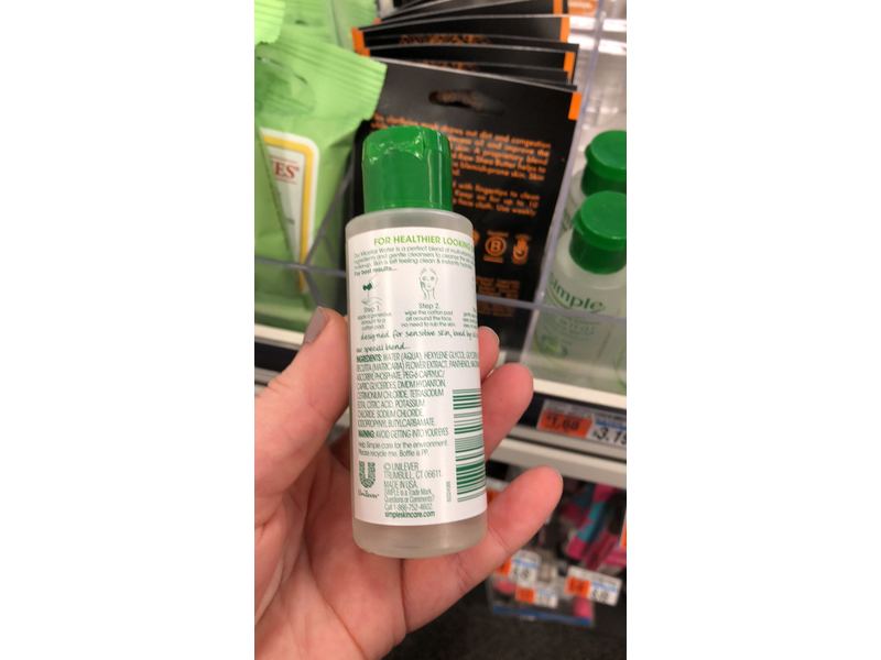 Simple Micellar Cleansing Water, 1.9 fl oz/56 mL, Pack Of 3