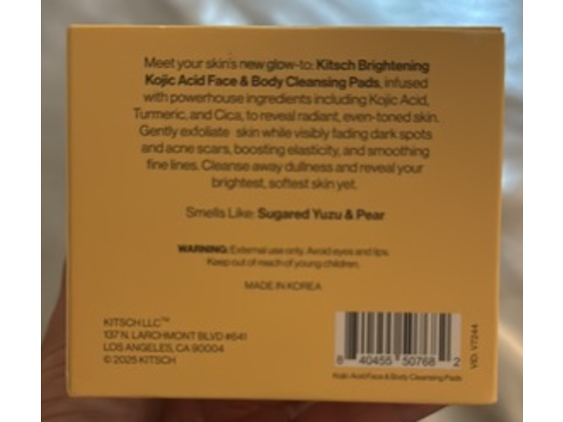 Kitsch Kojic Acid Face & Body Cleansing Pads, 50 Count