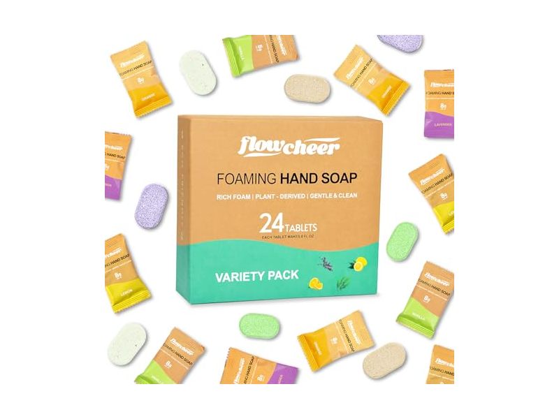 Flowcheer Foaming Hand Soap Tablets Variety Pack, 8 fl oz, 24 Count