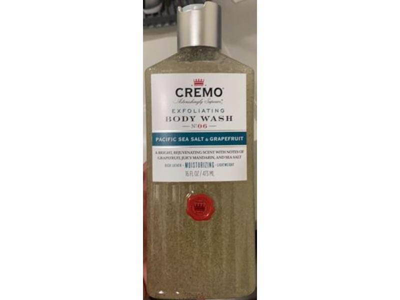 Cremo Exfoliating Body Wash, Pacific Sea Salt & Grapefruit, 16 fl oz/473 mL, Pack Of 2