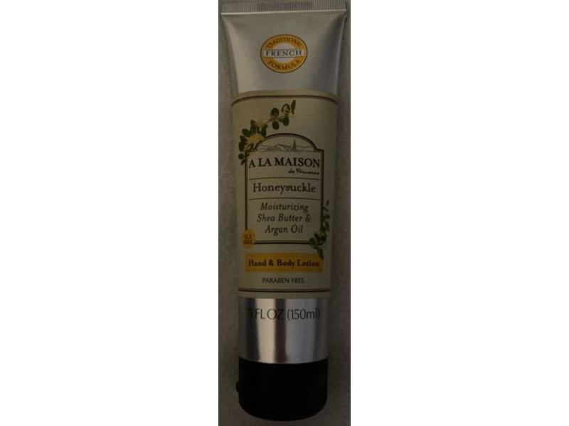 A La Maison De Provence Honeysuckle Hand & Body Lotion, Moisturizing Shea Butter & Argan Oil, Paraben Free, 5 fl oz/150 mL