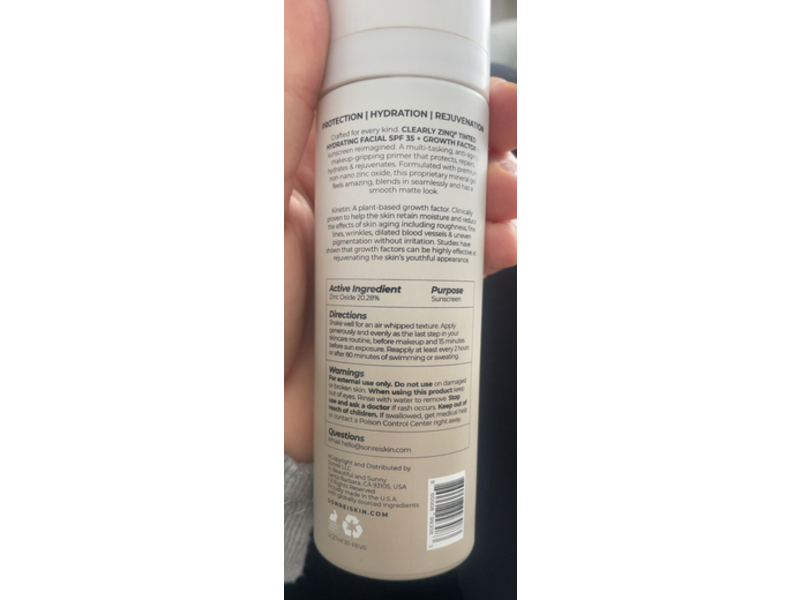 Sonrei Clearly Zinq Tinted Mineral Gel Sunscreen, SPF 35, 1.62 fl oz/48 mL