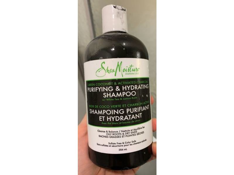 SheaMoisture Purifying & Hydrating Shampoo, Green Coconut & Activated Charcoal, 384 mL