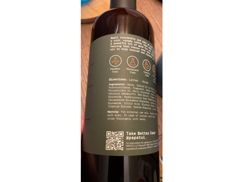 Papatui Refreshing Body Wash, Sandalwood Suede, 18 fl oz/532 mL