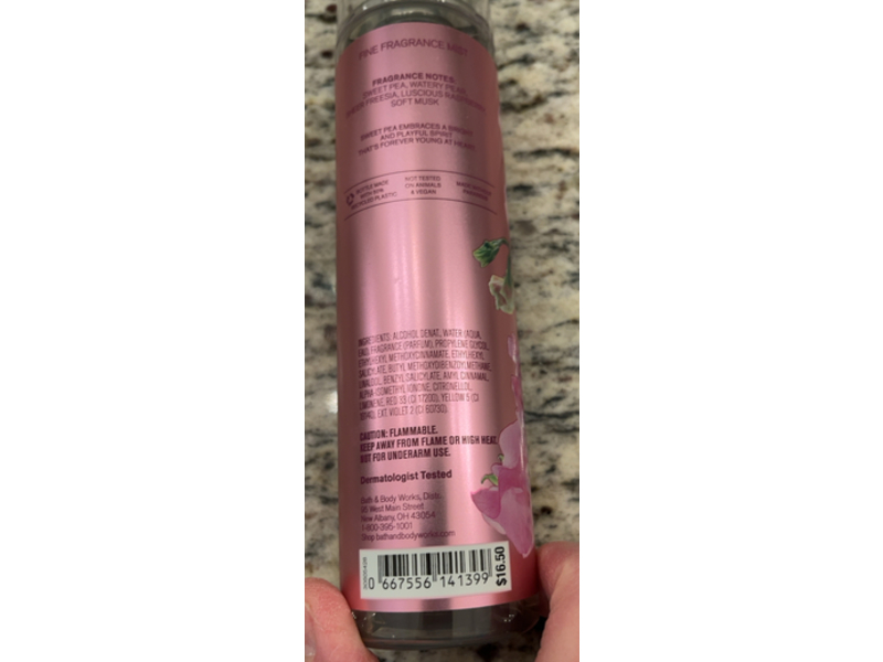 Bath & Body Works Sweet Pea Fine Fragrance Mist, 8 oz/236 mL