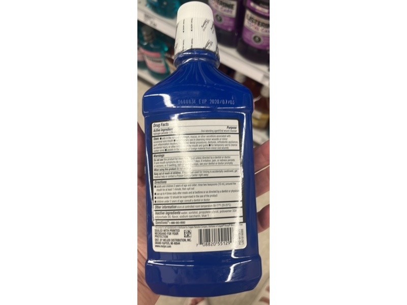 Meijer Sore Mouth Peroxide Rinse, Alcohol Free, Soothing Mint, 16.9 fl oz/500 mL