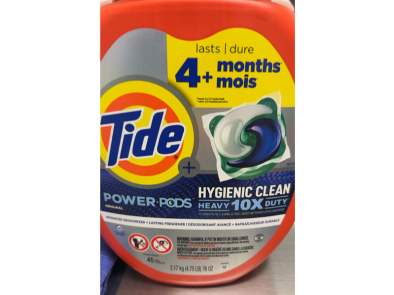 Tide Power Hygienic Clean Detergent Pods, Original, 76 oz/2.17 kg, 45 Pacs