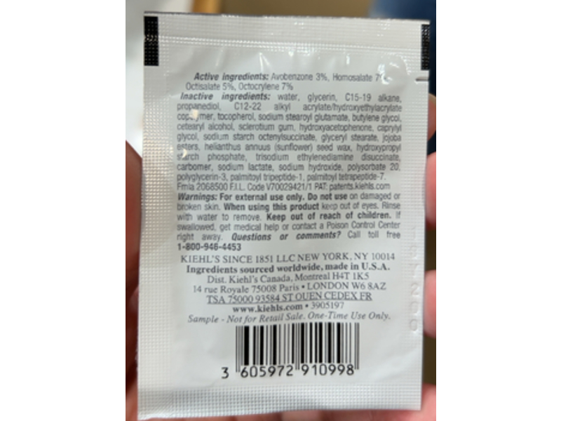 Kiehl's Since 1851 Better Screen UV Serum, Collagen Peptide, 0.06 fl oz/2 mL