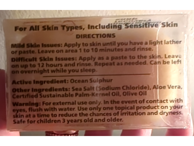 Soa Natural Skin Ocean Sulphur Recovery Soap, 4.0 oz/113 g