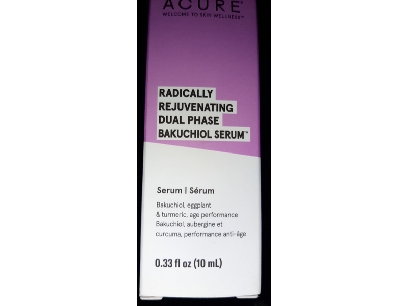 Acure Radically Rejuvenating Dual Phase Bakuchiol Serum, 0.33 fl oz/10 mL