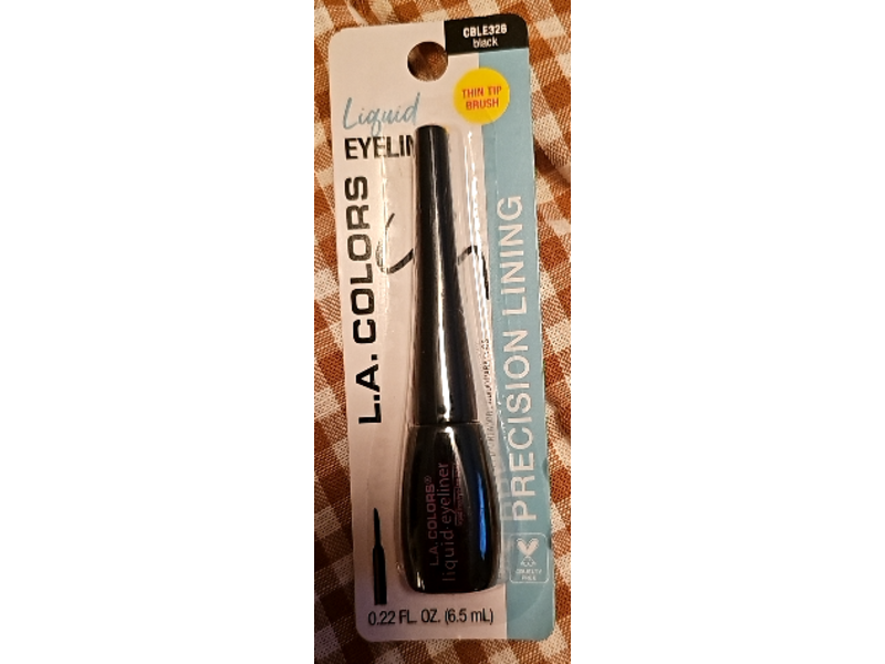 L.A. Colors Thin Tip Liquid Eyeliner, CBLE326 Black, 0.22 fl oz/6.5 mL
