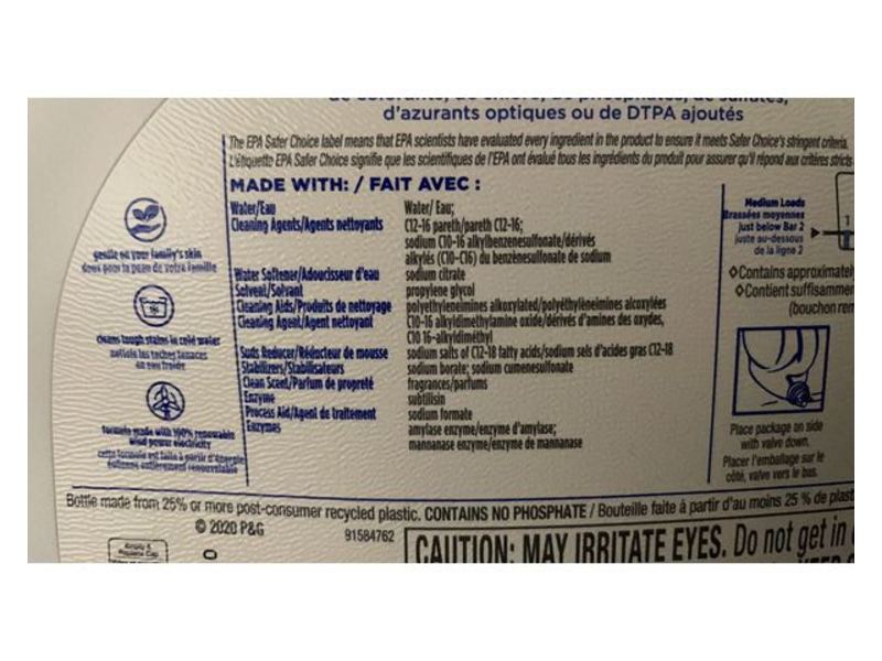 Tide Zero Liquid Laundry Detergent, Soft Lavender, 80 Loads, 115 fl oz/3.4 L