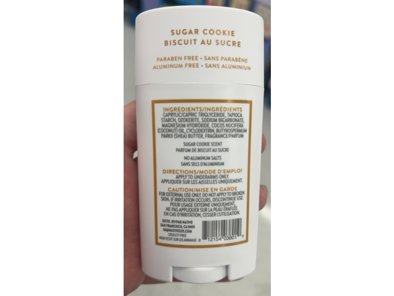 Native Deodorant, Sugar Cookie, 2.65 oz / 75 g