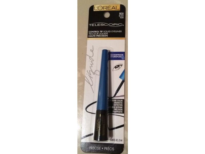 L'Oreal Paris Telescopic Precision Liquid Eyeliner, 800 Black, 0.06 fl oz/2 mL