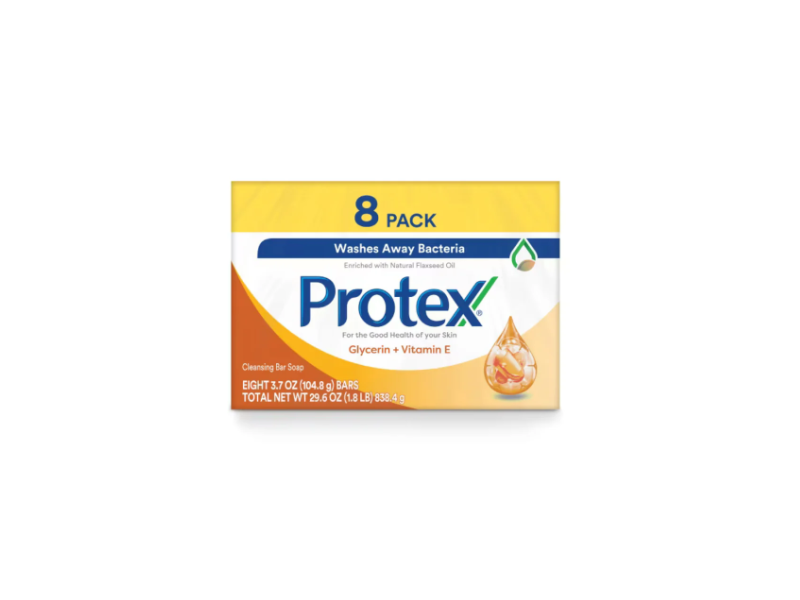 Protex Cleansing Bar Soap, Glycerin + Vitamin E, 3.7 oz/104.8 g, Pack Of 8