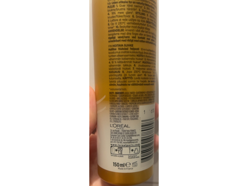 L'Oreal Paris Elvital Extraordinary Oil 10 In 1 Leave-In Miracle Treatment, 5.1 fl oz/150 mL